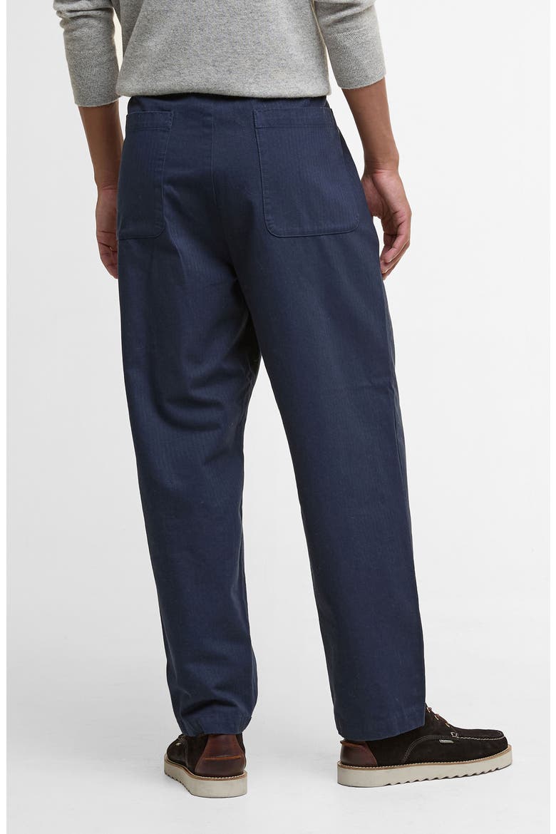 Bayview Pleated Cotton Trousers, Alternate, color, NAVY