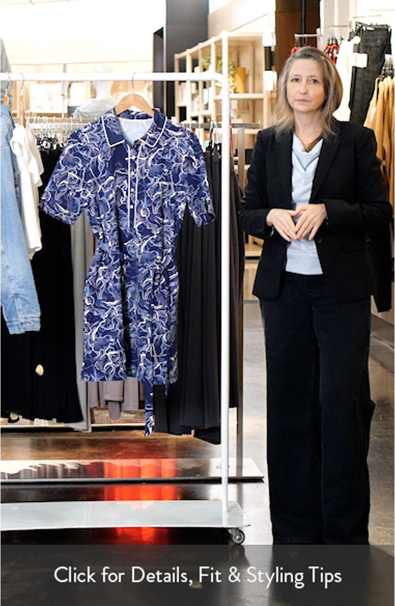 Aubrey Sapphire Tie Waist Shirtdress, sales video thumbnail