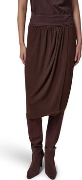 Donna Karan New York Mixed Media Twist Detail Midi Skirt