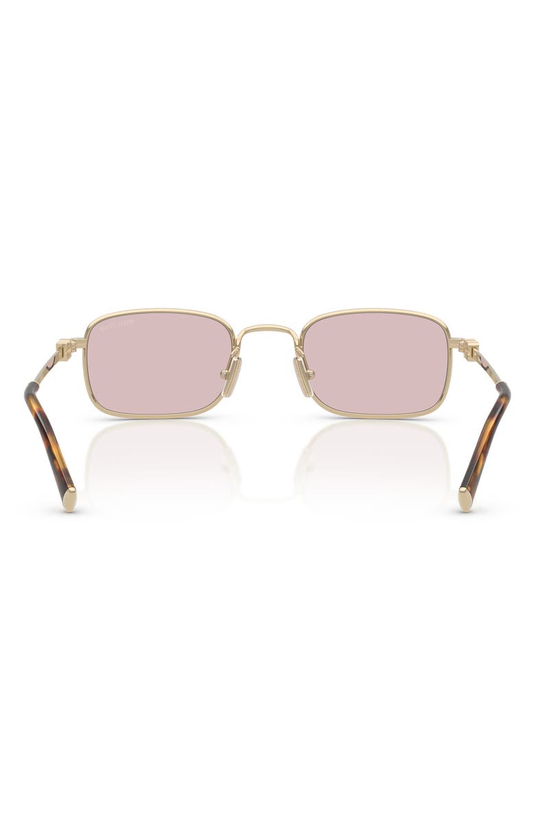 Miu Miu 49mm Rectangular Sunglasses, Alternate, color, Pale Gold / Pink