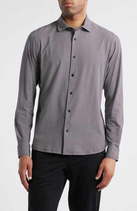 Sealskinz Fritton Geo Print Stretch Cotton Button-Up Print