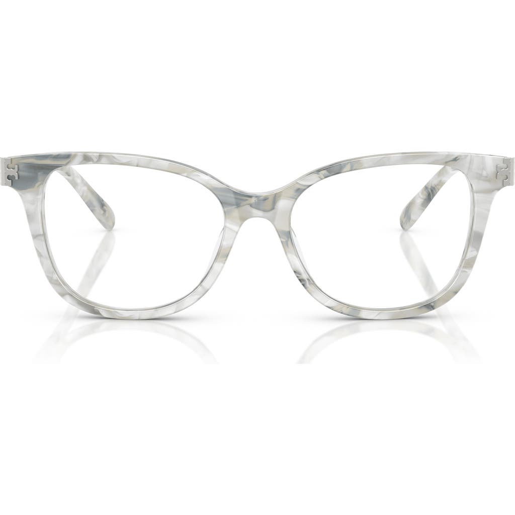 Tory Burch 53mm Square Optical Glasses In Matte Beige