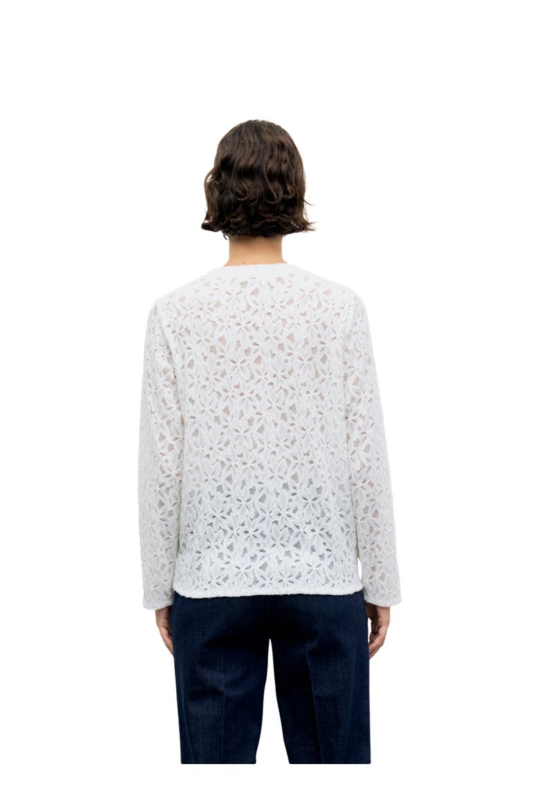 Long Sleeve Lace Detail T-Shirt, Alternate, color, Ecru