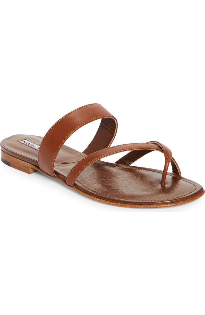 Manolo Blahnik Susa Sandal, Main, color, Brown