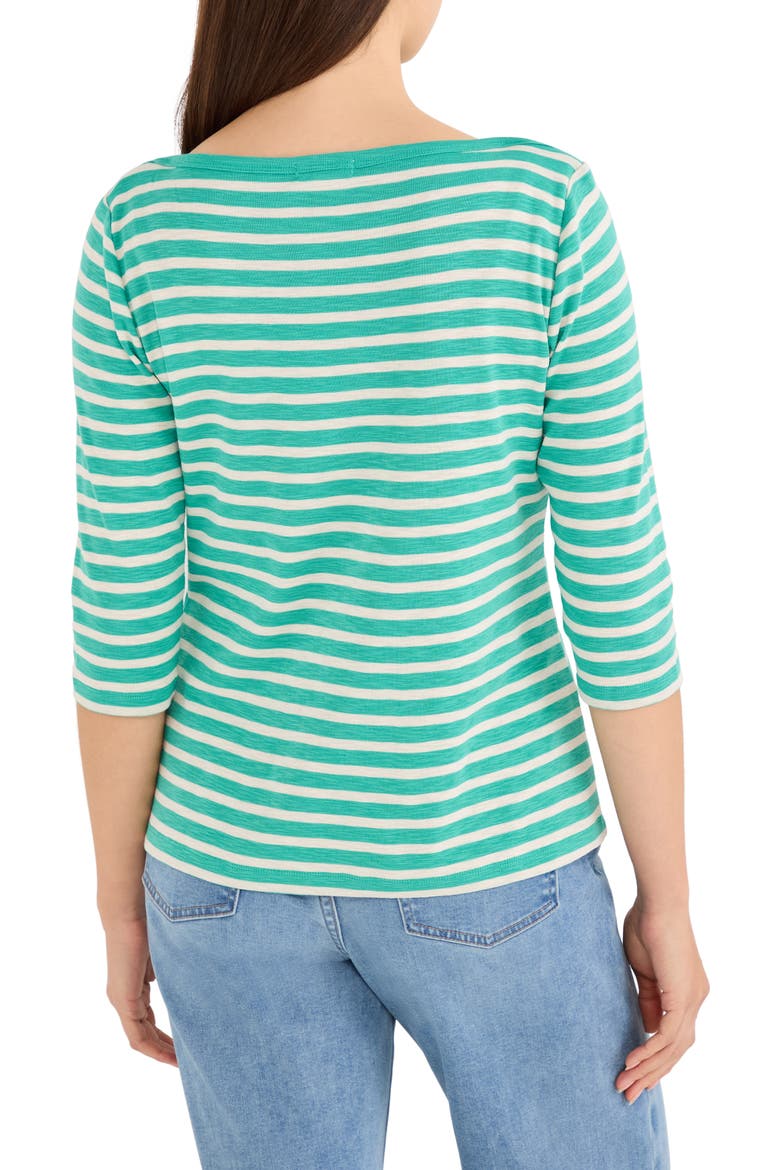 Stripe Boat Neck T-Shirt, Alternate, color, GREEN MULTI