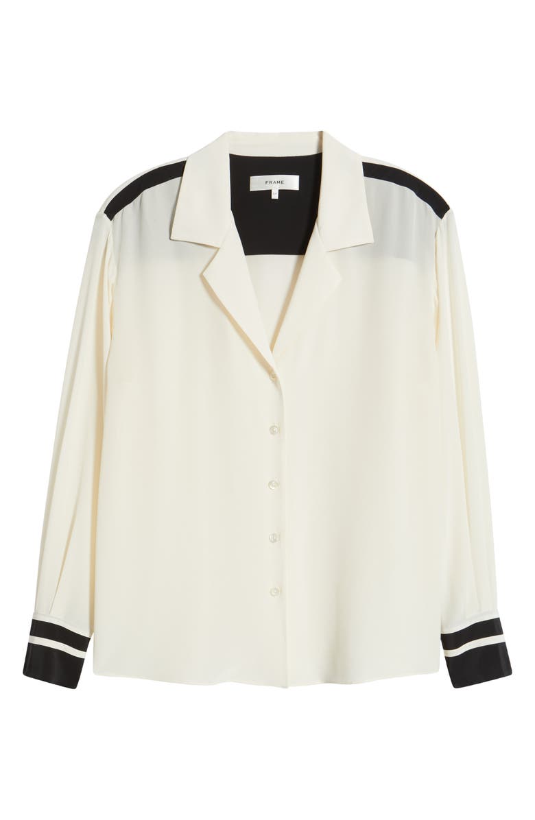 FRAME The Silk Pajama Button-Up Shirt, Alternate, color, Alabaster Multi