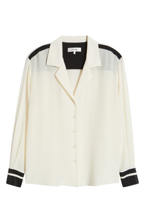 Frame The Silk Pajama Button-up Shirt In Alabaster Multi