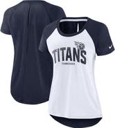 Nike Women's Nike White/Heather Scarlet Tennessee Titans Back Slit Lightweight Fashion T-Shirt