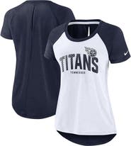 Nike Women's Nike White/Heather Scarlet Tennessee Titans Back Slit Lightweight Fashion T-Shirt