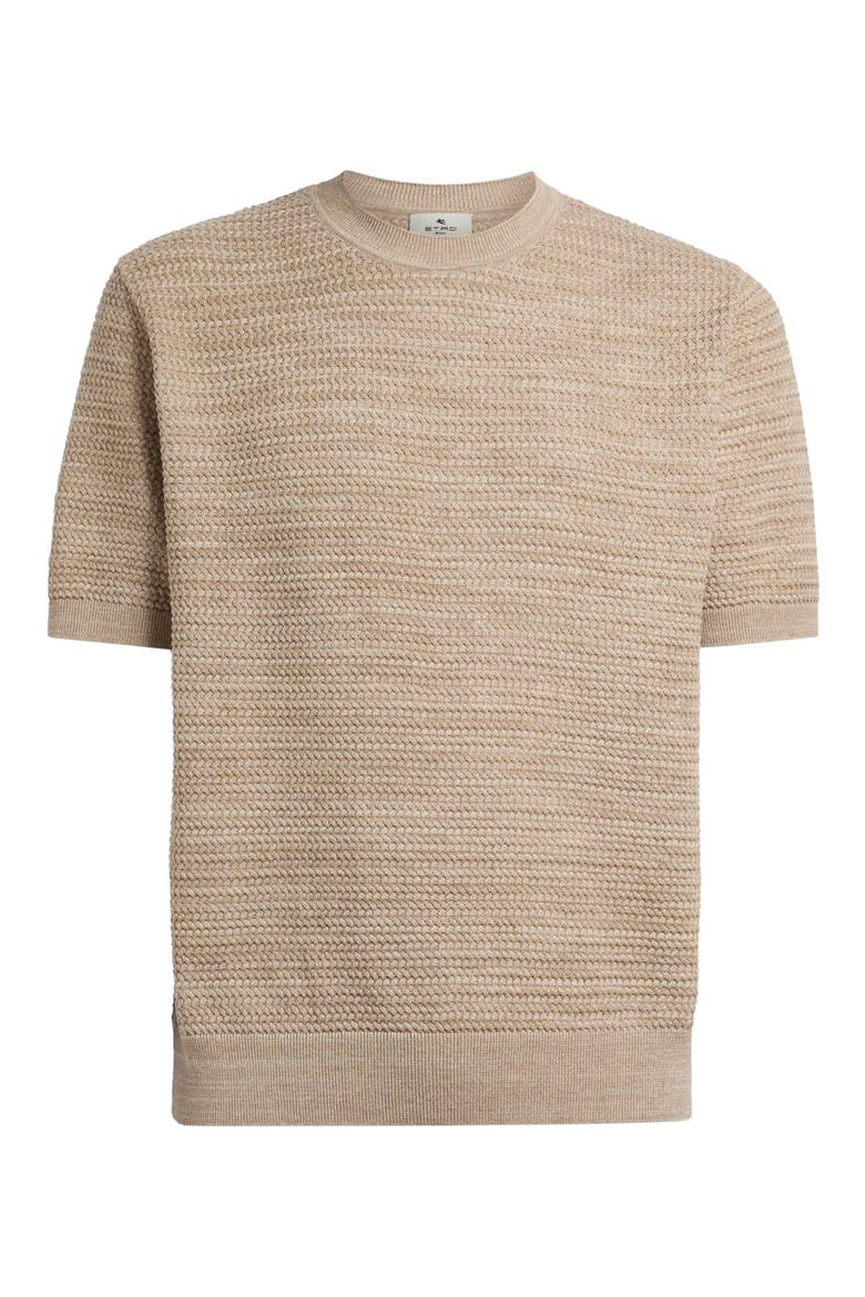 Roma Textured Cotton T-Shirt, Main, color, BEIGE/ BROWN