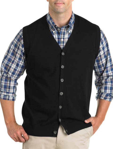 Big & Tall Button-Front Sweater Vest