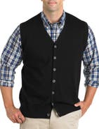 Oak Hill by DXL Big & Tall Button-Front Sweater Vest