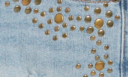 Shop Tractr Kids' Studded Pocket Denim Shorts In Indigo
