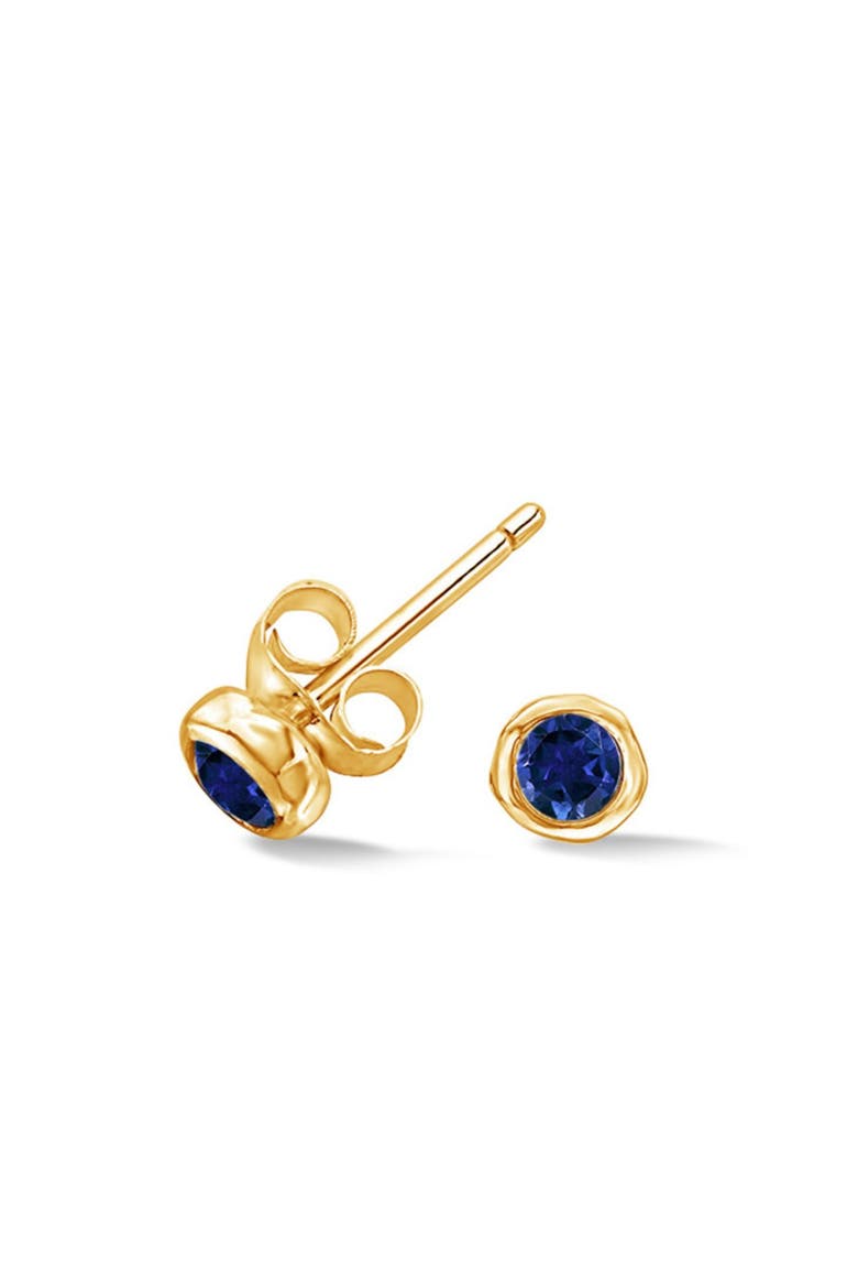 3mm Blue Sapphire Dewdrop Studs, Main, color, Yellow Gold Vermeil