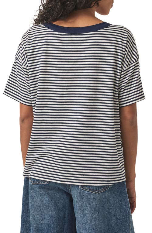 Splendid Astrid Stripe Boxy Ringer T-shirt In Navy Stripe