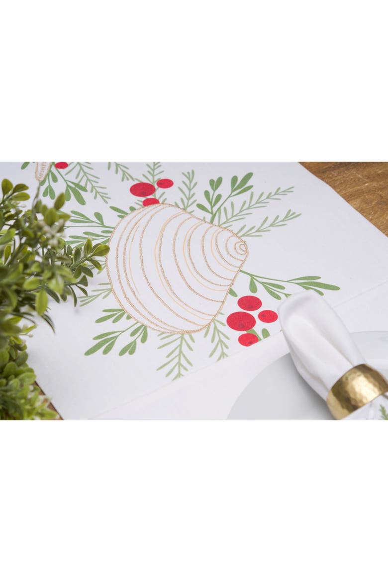 Coastal Tidings Coastal Christmas Table Runner 14" x 72", Alternate, color, Green
