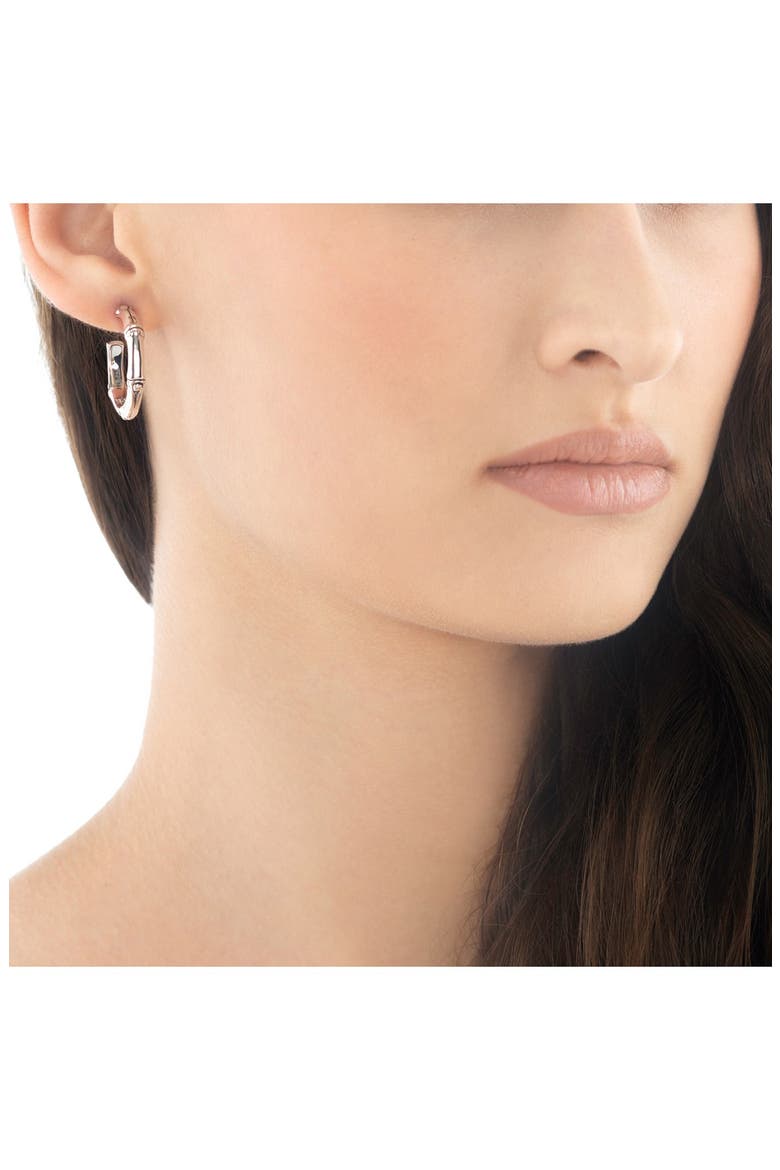 Bamboo Silver Hoop Earrings, Alternate, color, SILVER