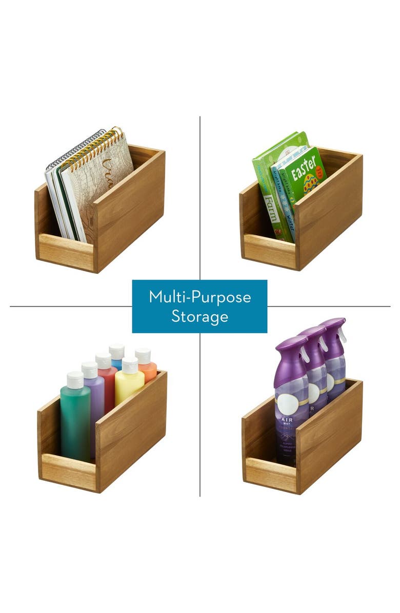 iDesign Acacia Wood Open-Front Pantry Bin for Kitchen Organization, Alternate, color, Natural - 1 Pack