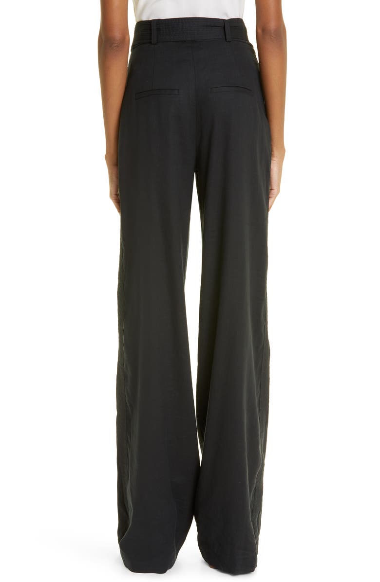 Veronica Beard Rimini Belted Wide Leg Linen Blend Trousers, Alternate, color, 