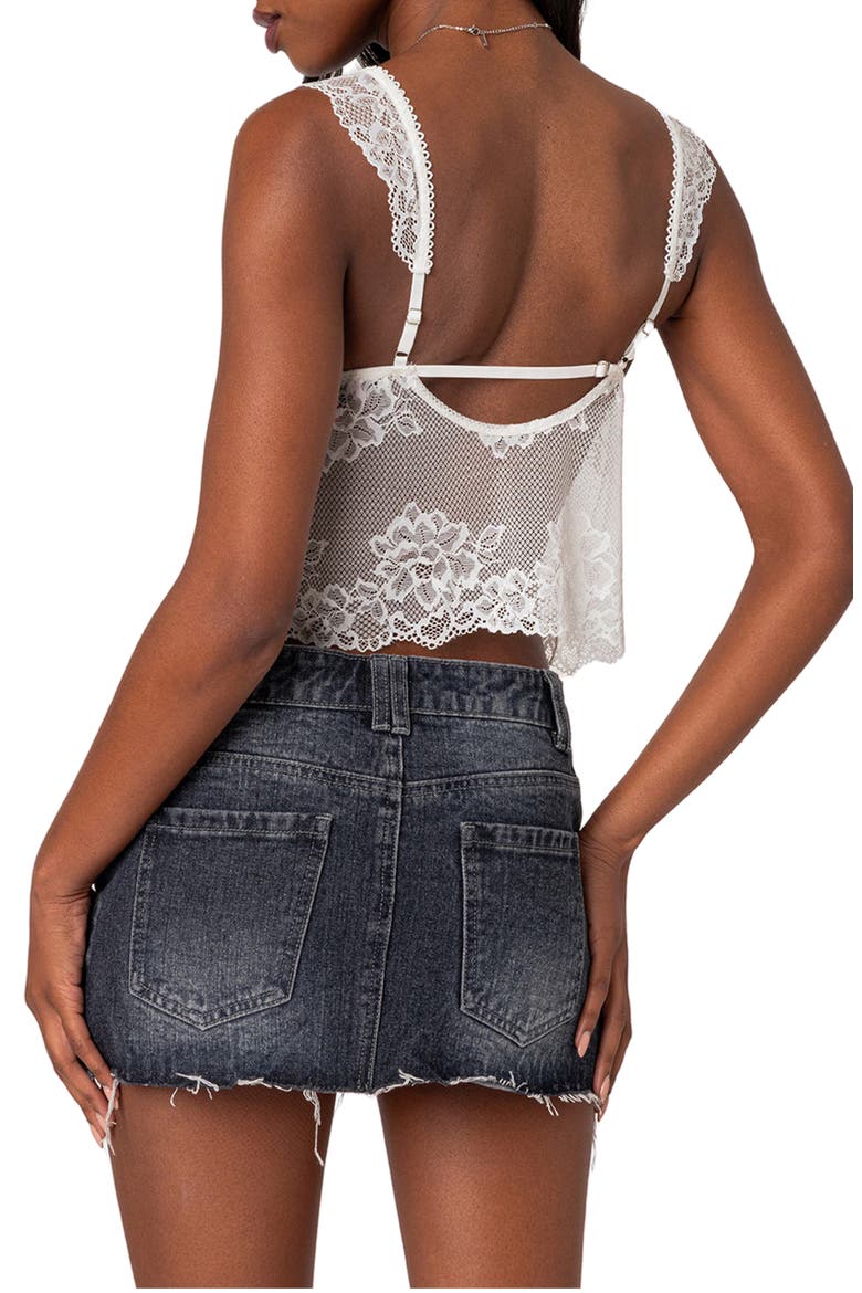 Jasmine Sheer Lace Crop Tank Top, Alternate, color, WHITE