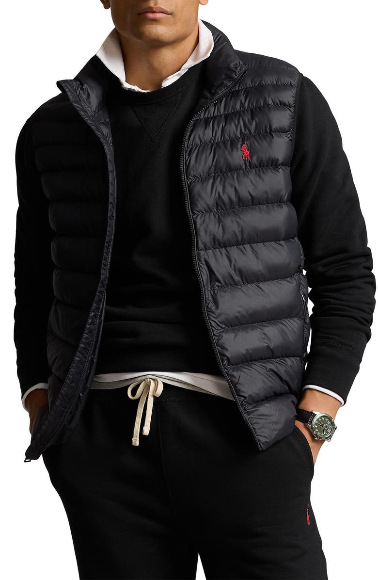 Polo Ralph Lauren Terra Black Recycled Nylon Puffer Vest | Nordstrom