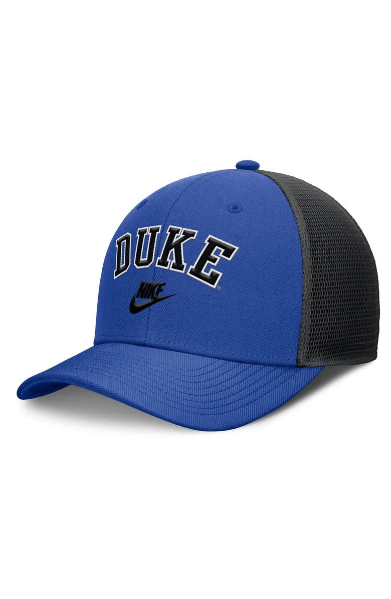 Nike Men's Nike Royal/Black Duke Blue Devils Legacy Arch Rise Performance Trucker Adjustable Hat, Main, color, Royal