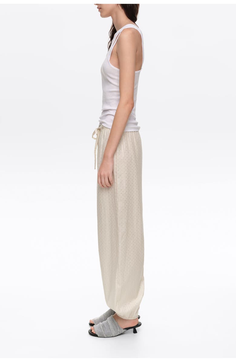 Bimba y Lola Metallic Polka Dot Harem Trousers, Alternate, color, Beige