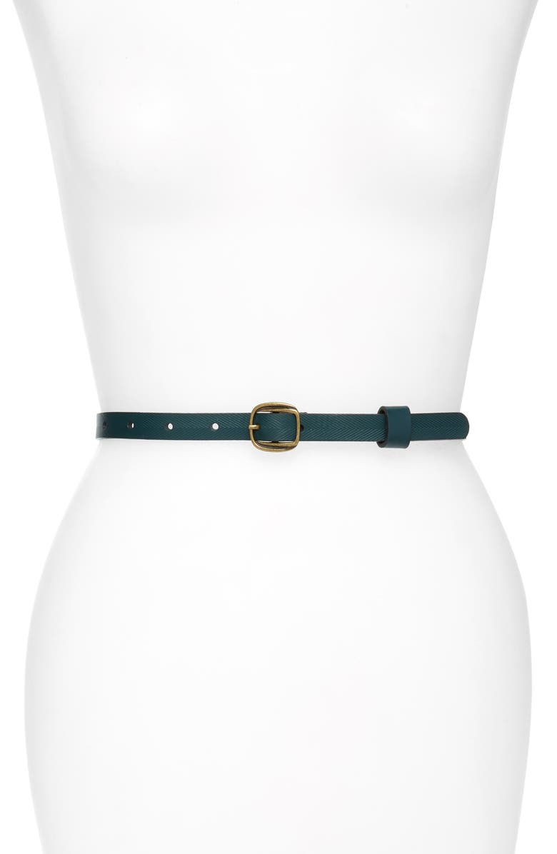 Treasure & Bond Herringbone Skinny Leather Belt, Main, color, 