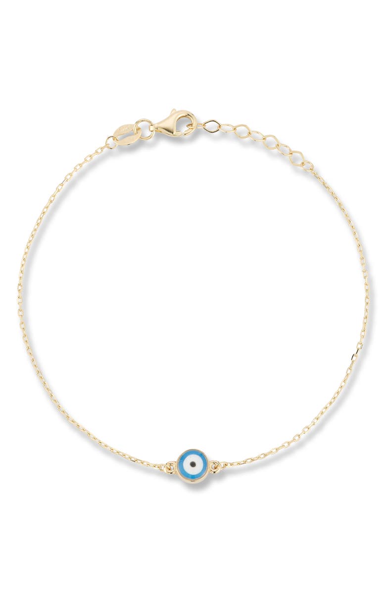 Ember Fine Jewelry 14k Gold Evil Eye Bracelet, Main, color, Gold