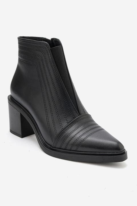 Lemma Leather Block Heel Ankle Boot