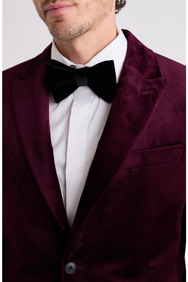 Jetsetter Slim Fit Velvet Blazer, Alternate, color, BURGUNDY