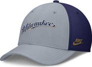 Nike Men's Nike Gray/Navy Milwaukee Brewers Rise Swoosh Performance Flex Hat