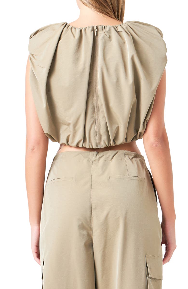 Grey Lab Sleeveless Cotton Crop T-Shirt, Alternate, color, Khaki