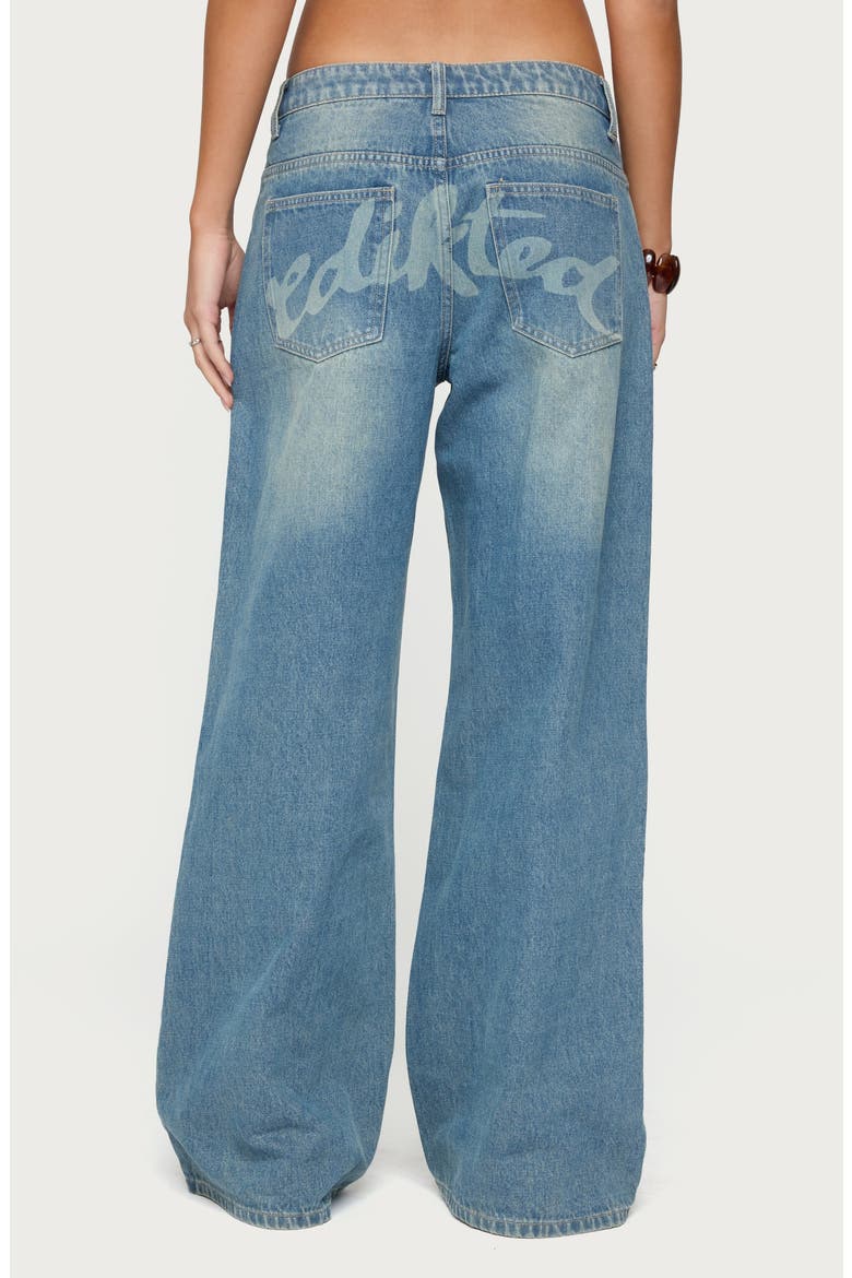Logo Graphic Wide Leg Jeans (Women) | Nordstrom