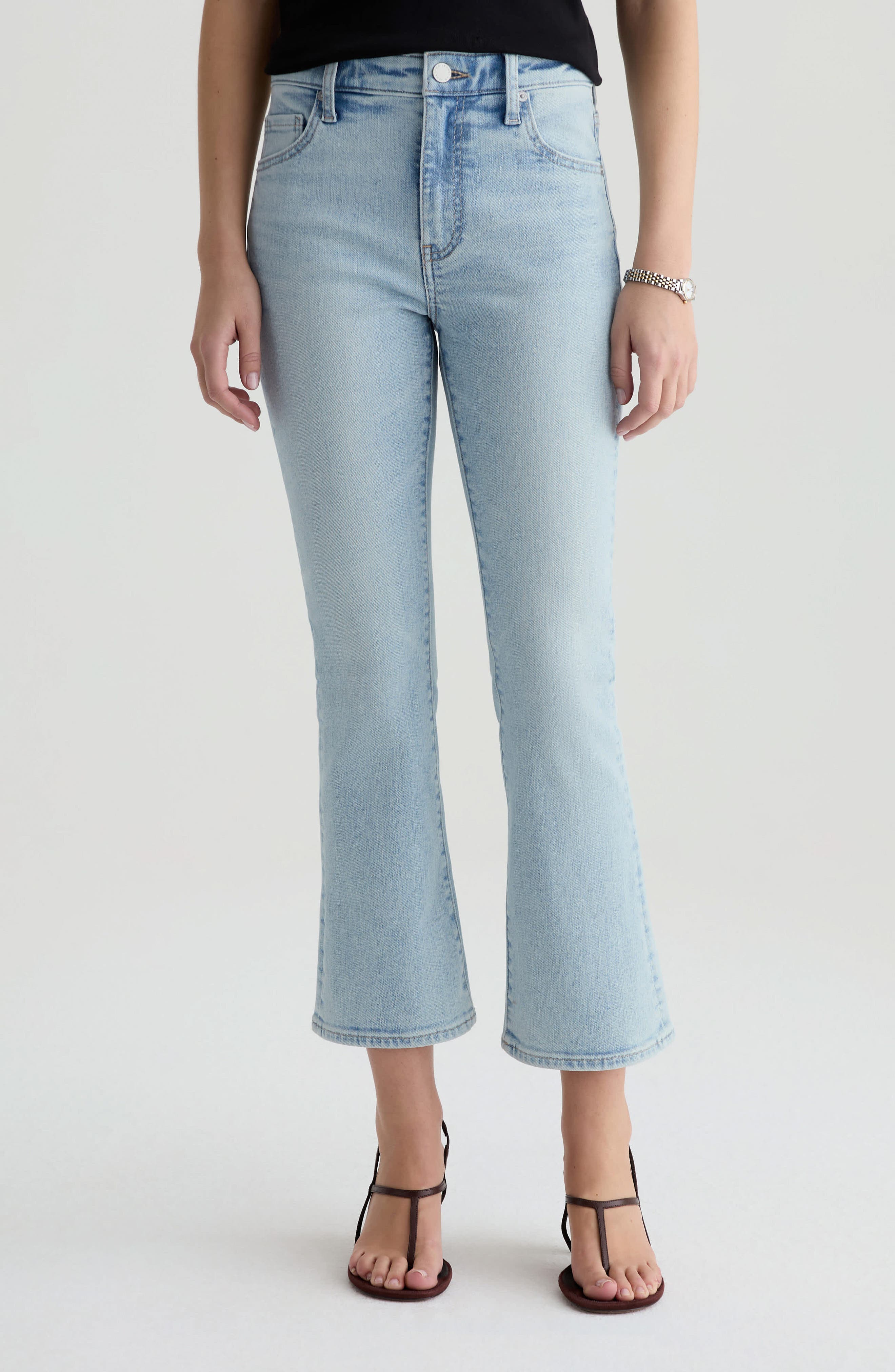 Farrah Mid Rise Crop Bootcut Jeans