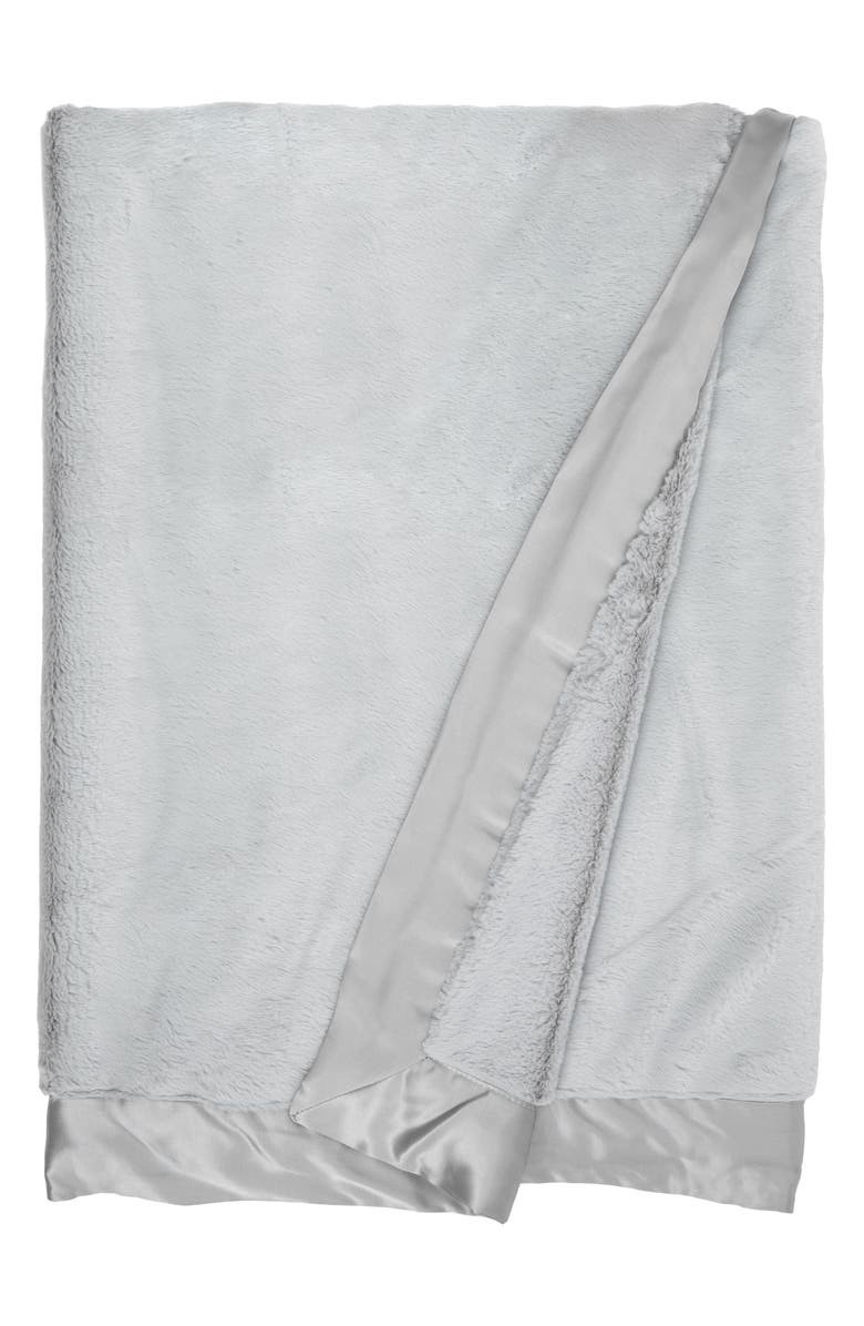 Little Giraffe Luxe Big Kid Blanket, Main, color, Silver