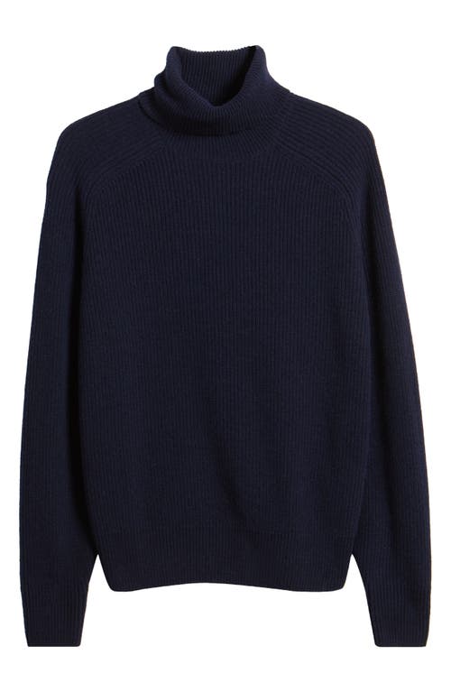 Hugo Boss Boss Evento Recycled Wool Turtleneck Sweater In Dark Blue