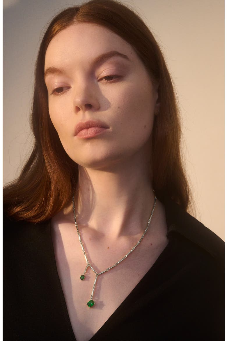 Ivy Necklace, Alternate, color, SILVER/ GREEN