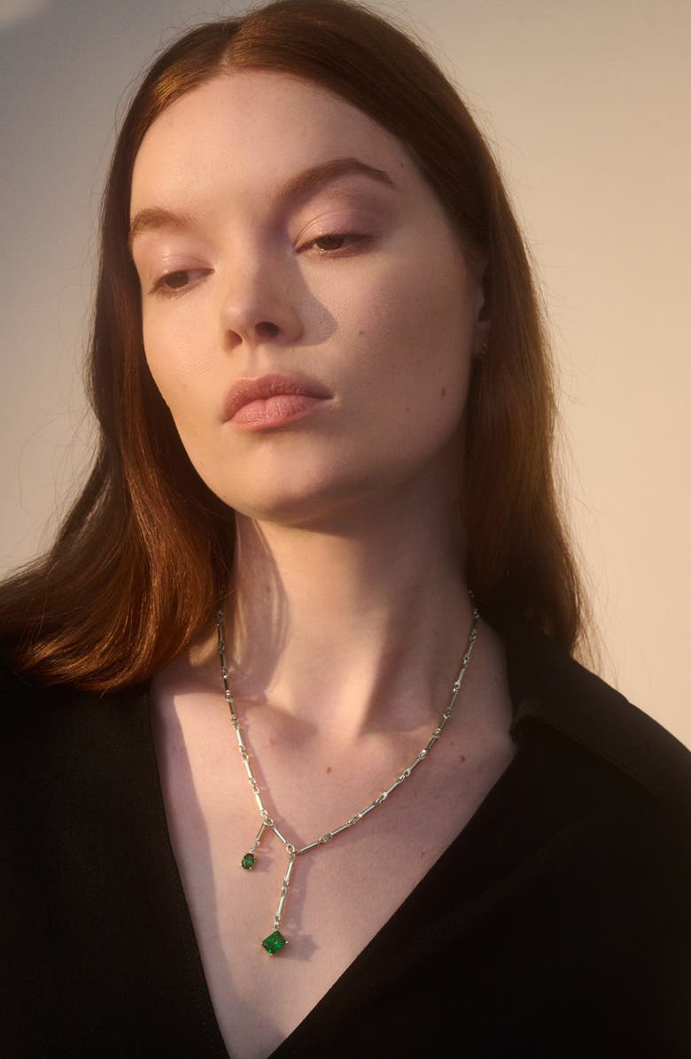 Lady Grey Ivy Necklace, Alternate, color, Silver/ Green