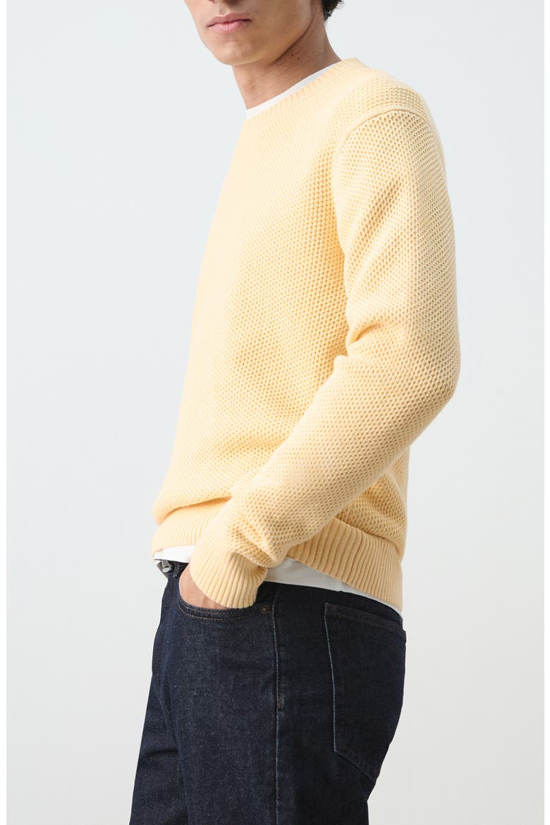 Crewneck Cotton Blend Sweater, Alternate, color, PASTEL YELLOW