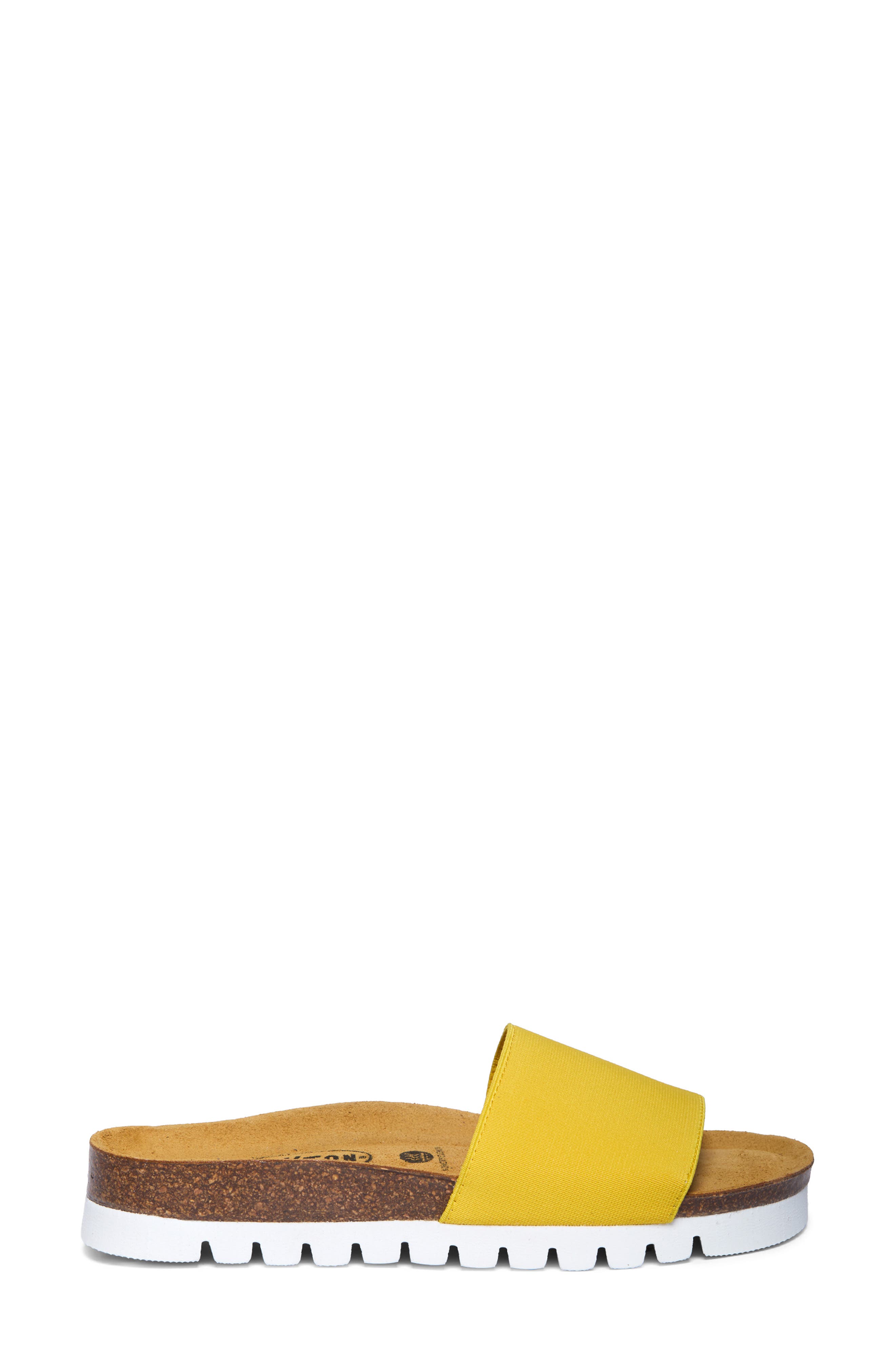 Solid Slide Sandal, Alternate, color, YELLOW ELASTIC