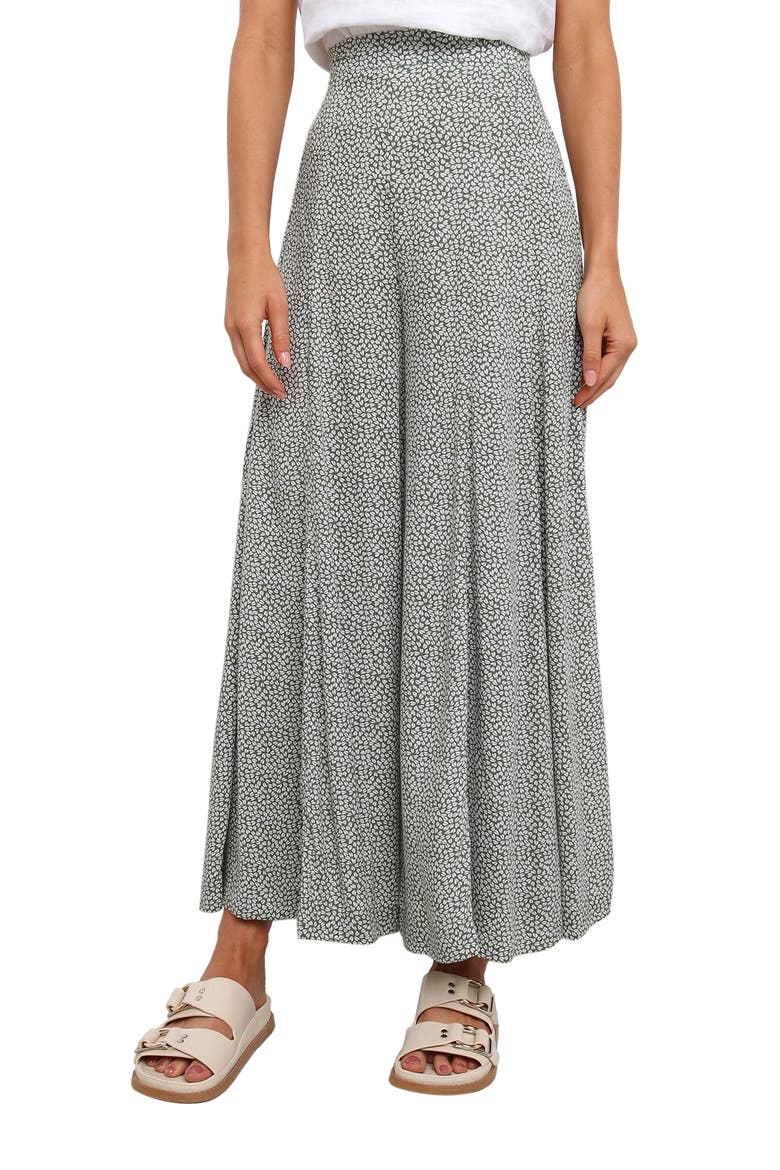 Neveah Floral Print Wide Leg Pants, Main, color, GREEN