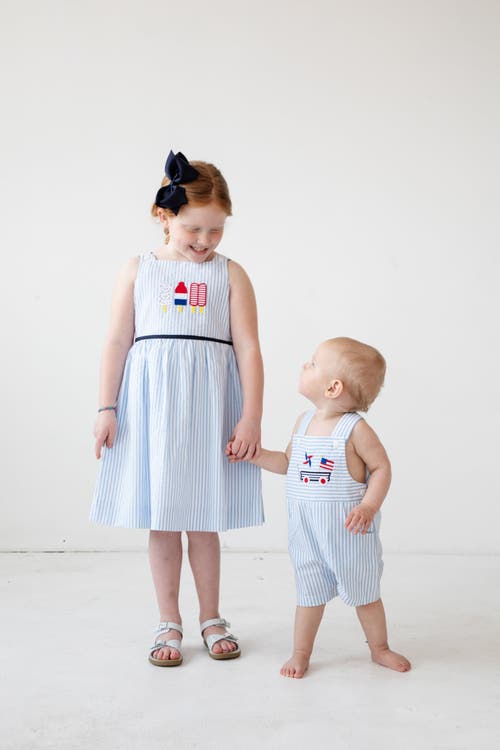 Florence Eiseman Seersucker Dress With Popscicles In Multi