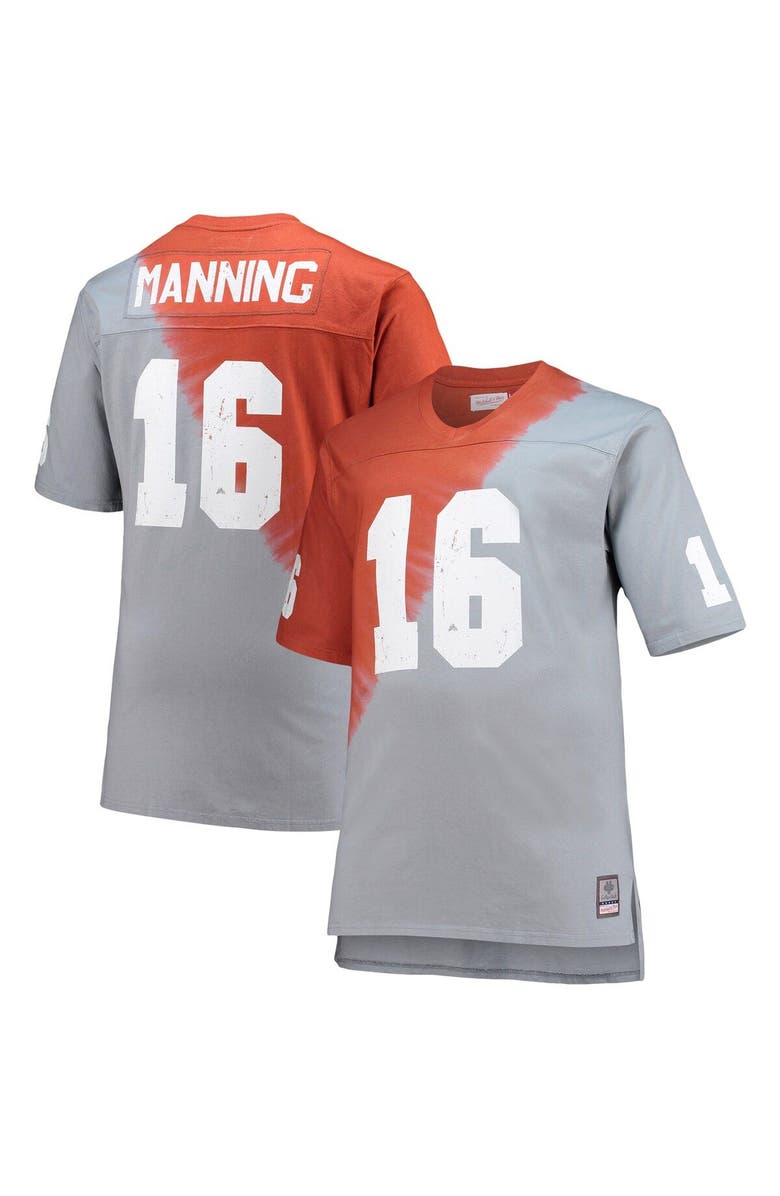 Mitchell & Ness Men's Mitchell & Ness Peyton Manning Tennessee Orange/Gray Tennessee Volunteers Name & Number Tie-Dye V-Neck T-Shirt, Main, color, 