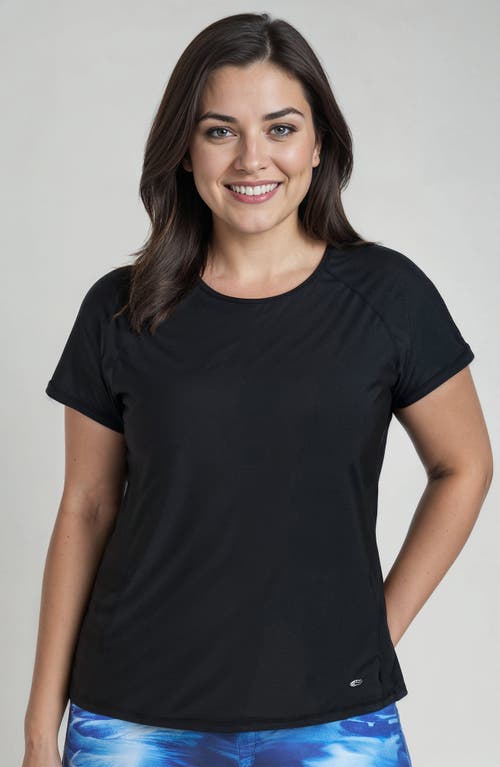 Calypsa Plus Size Loose Fit Adele Swim Top In Black
