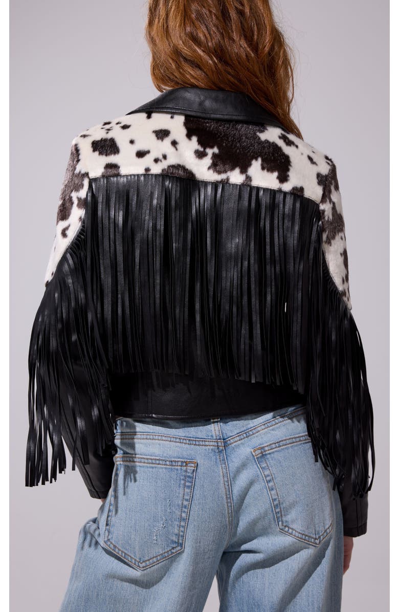 AZALEA WANG Olandria Fringe Jacket, Alternate, color, Blackmulti