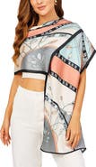 SILKSILKY Mulberry Silk Printed Rectangular Long Shawl Scarf