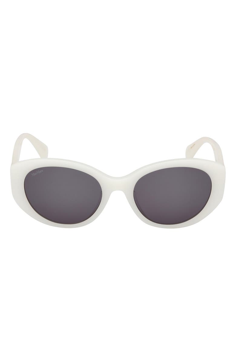 Max Mara 54mm Round Sunglasses, Main, color, White/Other / Smoke