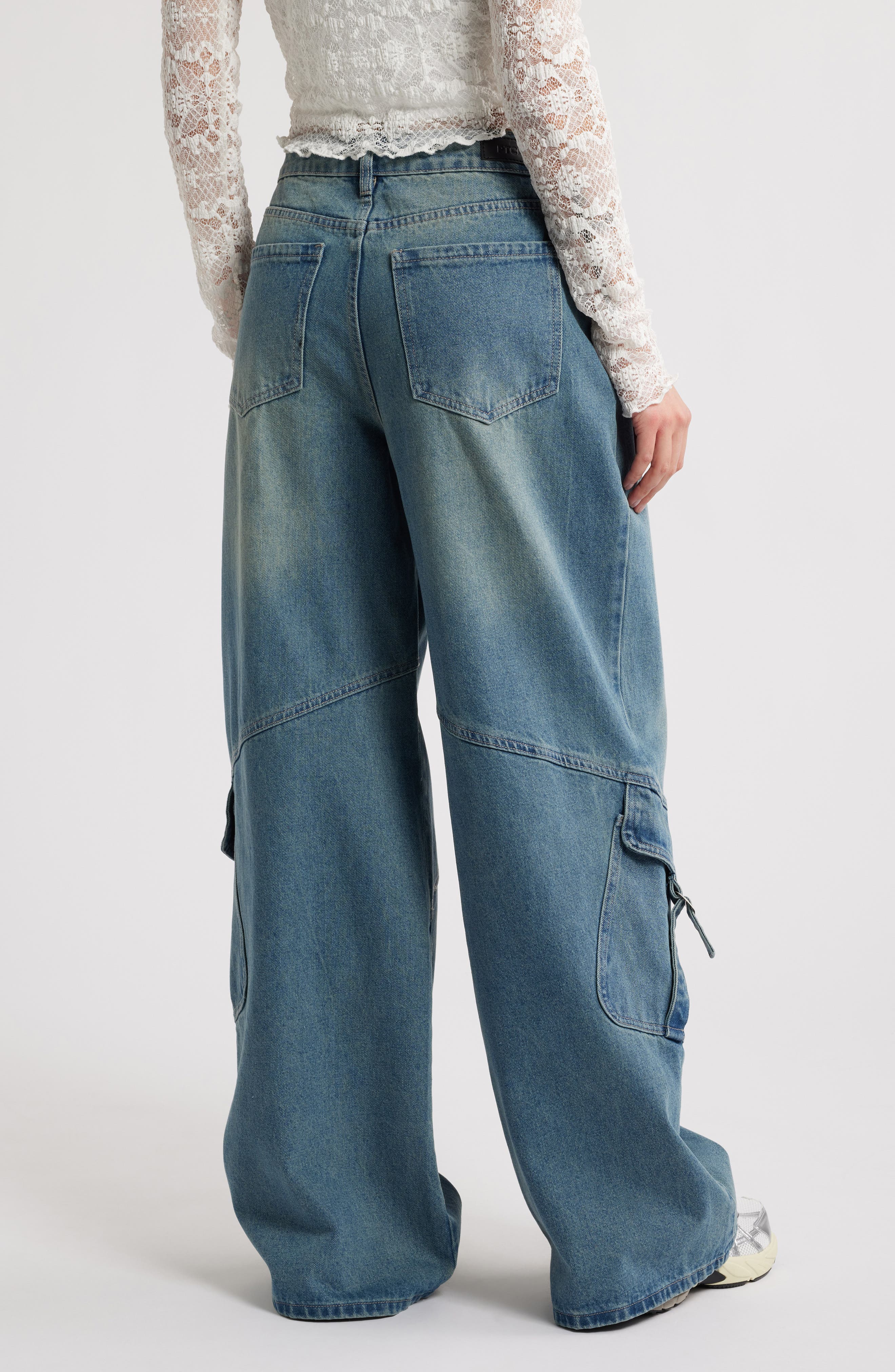 High Waist Baggy Cargo Jeans - image 2