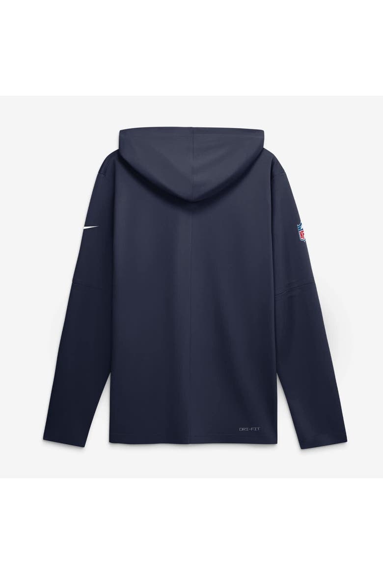 Men's Nike  Navy New England Patriots Sideline Lightweight Long Sleeve Hooded Dri-FIT Top, Alternate, color, Navy